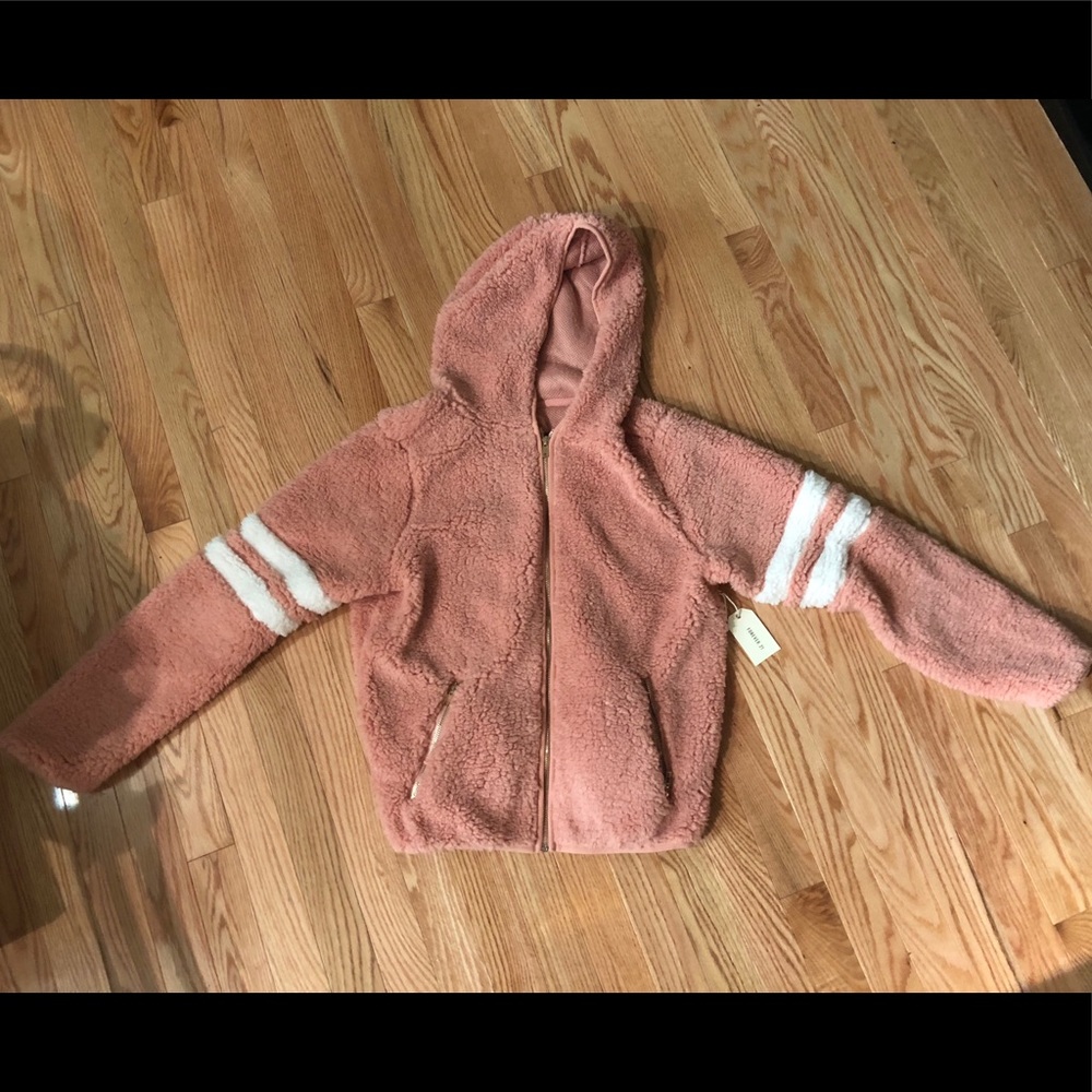 Forever 21 Rose Sherpa Hoodie-Small